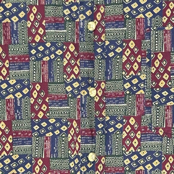 Vintage ENRO Traditions  Long Sleeve‎ Geometric Print Button-Up Shirt Size 2XLT - Picture 4 of 6